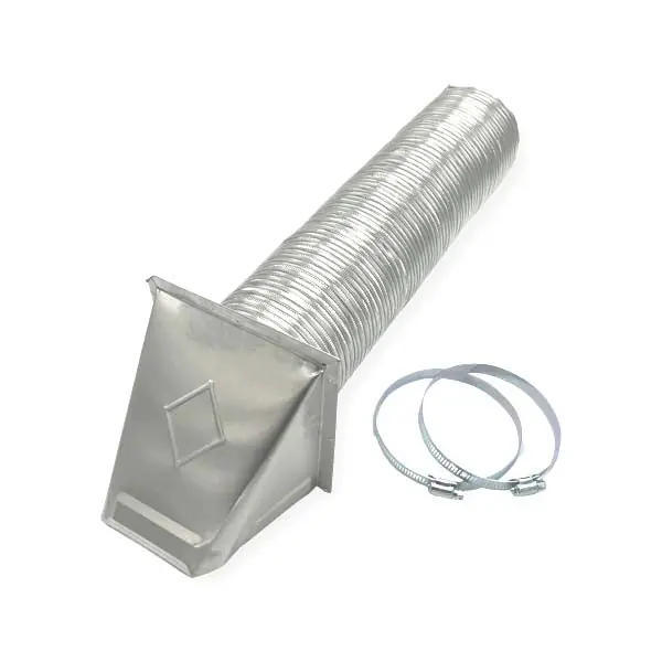 Wal-Rich 811108 4 inches X 8 feet Dryer Vent Kit with Metal Hood
