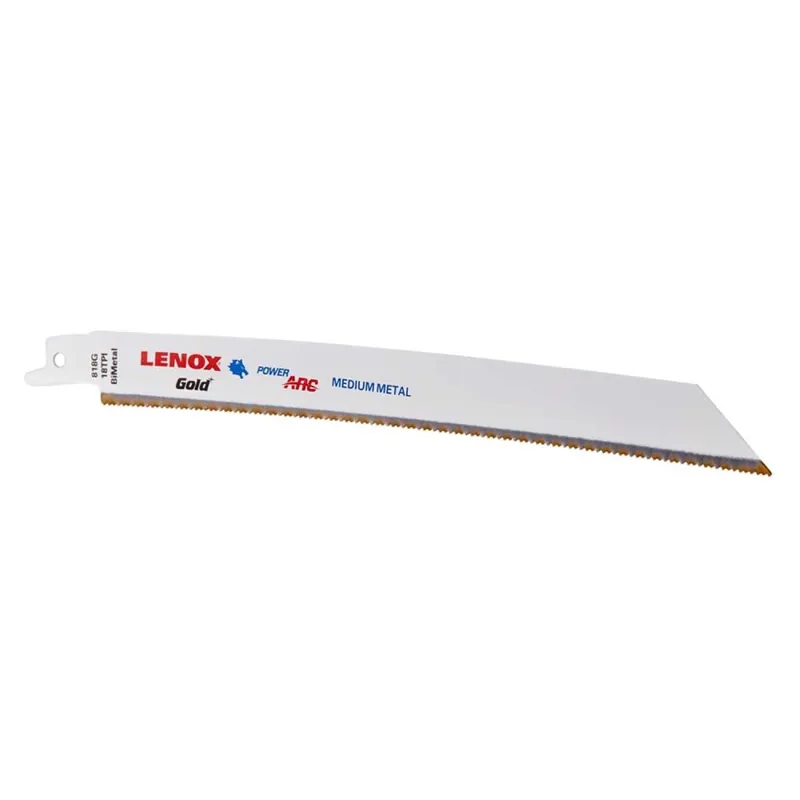 Lenox 21084 Gold Power Arc Curved Metal Reciprocating Saw Blades 8 inches 25 Pack