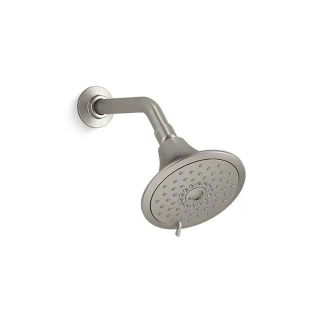 Kohler K-22169-BN Forte 3-Settings Vibrant Brushed Nickel 5.5-in Round Fixed Shower Head 2.5 GPM