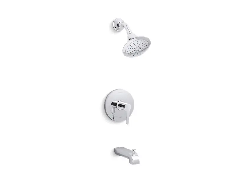 KOHLER K-TS97074-4 Pitch Rite-Temp Bath and Shower Trim with 2.0 gpm Showerhead