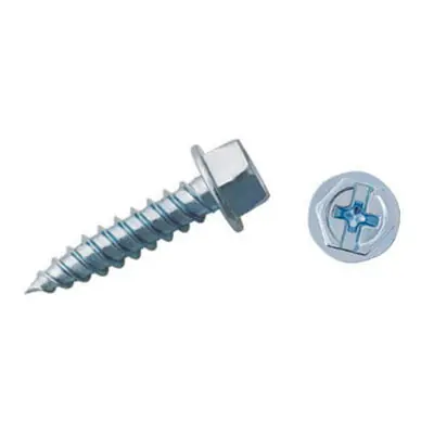 Duro Dyne 14255 Super Saber Zinc-Plated Steel Hexagonal Head Self Piercing Screw #8 x 1/2 Inch Slotted 1000/Pack