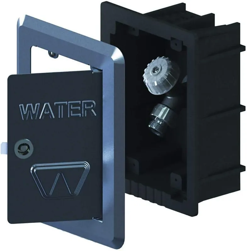 Woodford MB24-3/4 Faucet in Wall Box with Stainless Steel Door and Fascia
