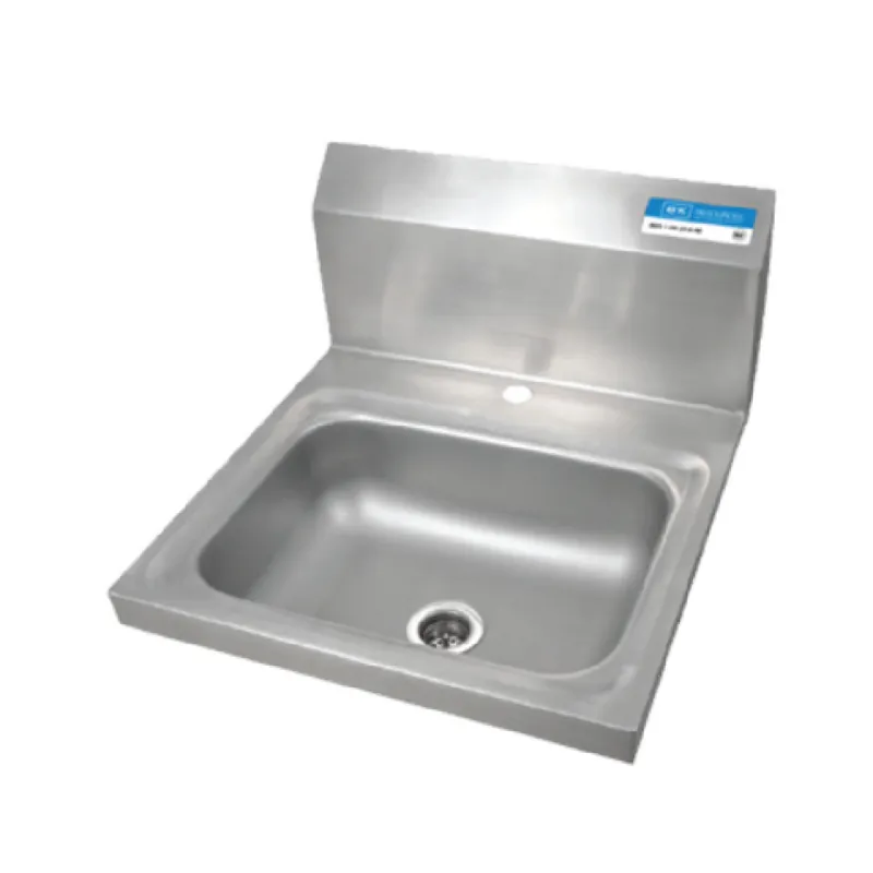 BK Resources BKHS-D-1410-1 Wall Mounted Stainless Steel Hand Sink 17 inches x 17 inches 14 inches x 10 inches Bowl