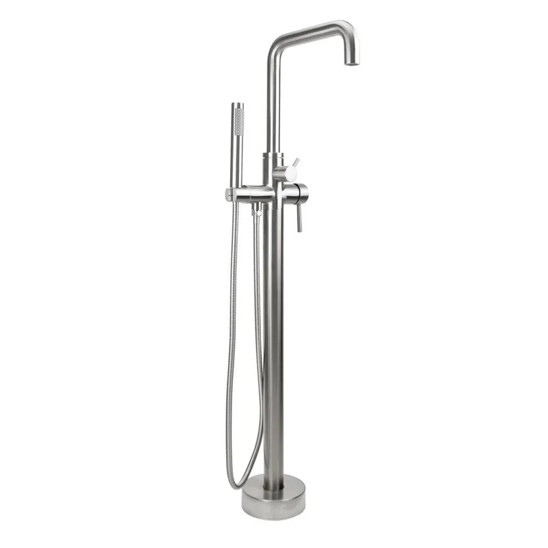 PLUMBING 9992-FST-SN Contempo Downtown 44 3/4 Inch Freestanding Tub Filler with Hand Shower and Hose