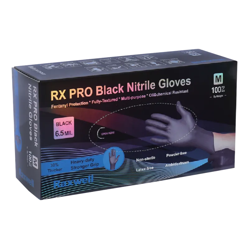 Bramec 18996 Premium 6.5 Mil Black Nitrile Gloves
