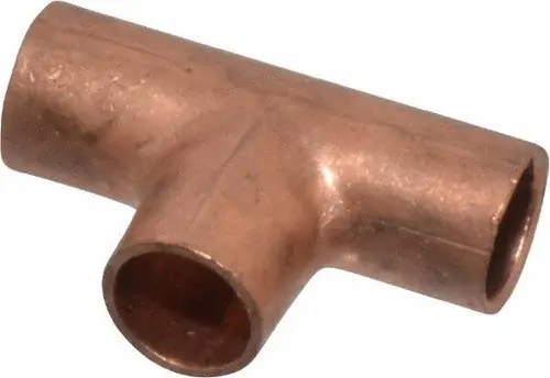 Mueller Industries N-40306 Wrot Copper Pipe Tee 1/8 inches C x C x C