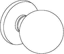 MARKS HARDWARE KRW20/32D RW Plain Rose/Concorde Knob Mortise Trim 2-9/16in Diameter