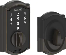 Schlage Lock BE375-CAM-716 Touch Keypad Deadbolt Camelot No Key Override Triple Option Adjustable Backset