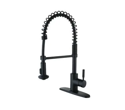 COMPASS 192-7173 Sophia 1-Handle Pulldown Spring Kitchen Faucet Matte Black