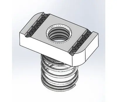 EMPIRE INDUSTRIES 8100050 1/2 in. Zinc-Plated T-316 Stainless Steel Strut Nut with Regular Spring