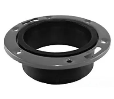 CHARLOTTE PIPE ABS008110600 4 x 3 in. Hub ABS DWV Adjustable Closet Flange with Metal Ring