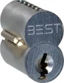BEST ACCESS 1C6D1-626 Best 6-Pin Uncombinated Core D Keyway 626/US26D Satin Chrome