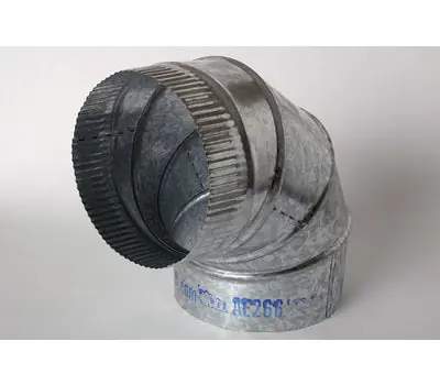 MIAMI TECH AE266 6 in. 26 Gauge Galvanized Steel 90-Degree Adjustable Elbow
