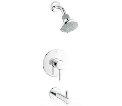 GROHE 35009001 Concetto 2.5 GPM Round Head 1-Handle Bathtub/Shower Combo Faucet with Bath spout