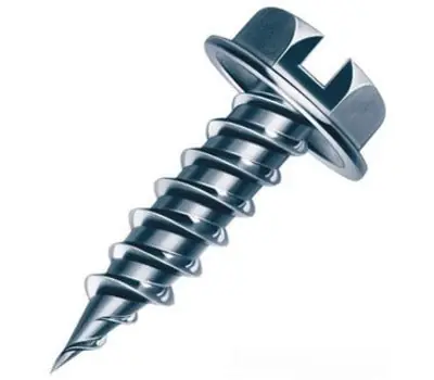 Malco HW10X1ZX Zip-In #10 x 1 in. Slotted Hex Washer Head Self-Piercing Sheet Metal Screw, Zinc-Plated, Box of 100