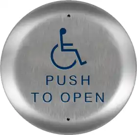 BEA INCORPORATED 10PBR451 Push Plate 4.5in Round Logo/Text