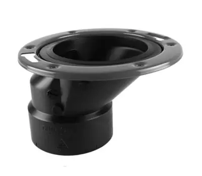 Charlotte Pipe ABS008200600 4 x 3 in. Hub ABS DWV Adjustable Offset Closet Flange with Metal Ring