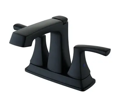 COMPASS 192-7147 Cardania 2-Handle Bathroom Faucet with Brass Pop-Up Matte Black