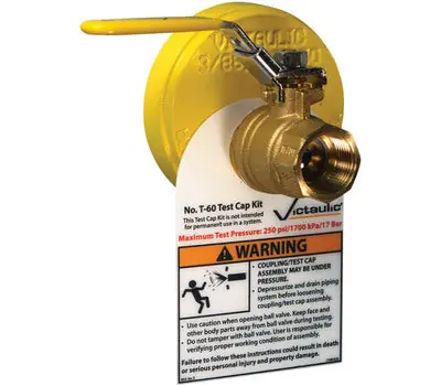 Victaulic FD22060P0C 4 in. Orange Ductile Iron Grooved Cap with 1 in. Tap