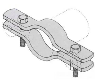 PHD Manufacturing 580 1000PL 10 in. Carbon Steel 2-Bolt Underground Pipe Clamp