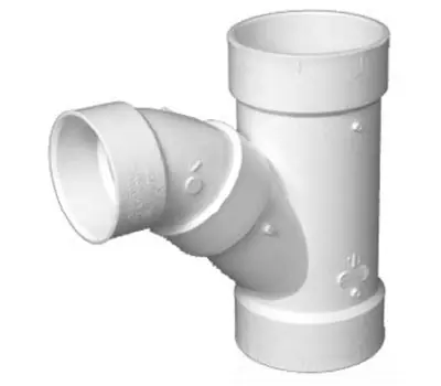 CHARLOTTE PIPE PVC005041200 6 in. Hub x 6 in. Hub x 3 in. Hub PVC DWV Combination Reducing Wye and 1/8 Bend