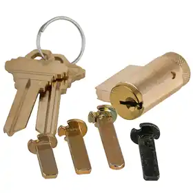 SCHLAGE LOCK 40-100C345606 Key-in-Lever Everest C345 Keyway Cylinder 0-Bit Multiple Tailpieces 606/US4 Satin Brass