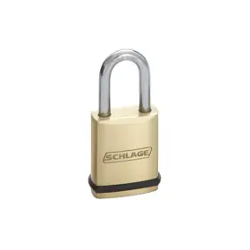 Schlage Lock KS23D2200 Brass Padlock Key in Knob Prep Less Cylinder 1-1/2 in Shackle
