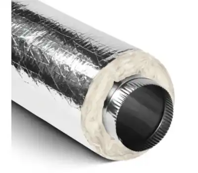 Quietflex SS42 8 in. x 5 ft. R4.2 Silver Polyester Insulated Sleeve