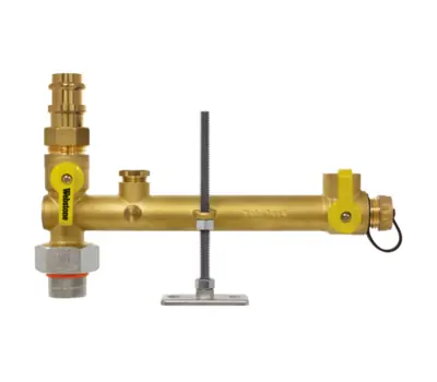 WEBSTONE PRS-X165W 3/4 in. Female Union x Press Brass Dielectric Water Heater Supply Valve with Expansion Tank Service