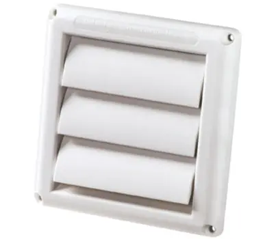 DEFLECTO HS4W/48 Supurr-Vent 4 in. Polypropylene Louvered Vent Hood