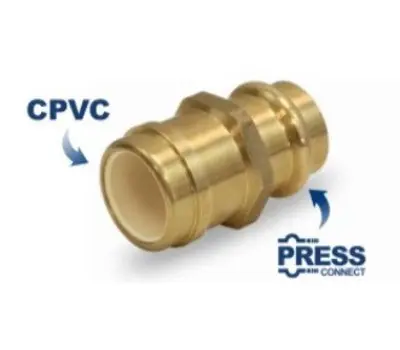 EVERFLOW CXPC100 1 in. Slip CPVC x Press Brass Adapter