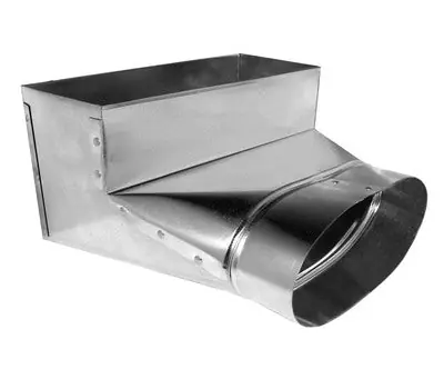 Southwark Metal 124R2126 2 x 12 to 6 in. Galvanized 30 Gauge Steel 90-Degree Oval Register Boot