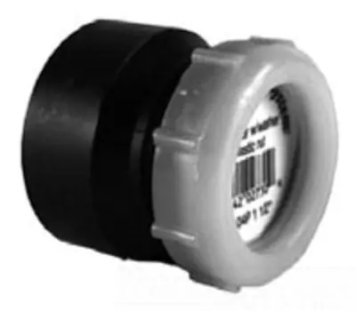 CHARLOTTE PIPE ABS00104P0800 1-1/2 in. Hub x 1-1/2 in. Slip ABS DWV Trap Adapter with Washer and Polyethylene Nut