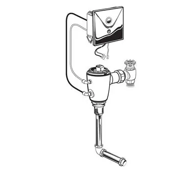 AMERICAN 606B.310.007 Ultima Selectronic 1 GPF Concealed Sensor Flush Valve for Back Spud Urinals