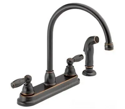 Peerless Faucet P299575LF-OB Traditional 8 in. 2-Lever Handle High-Arc Kitchen Faucet