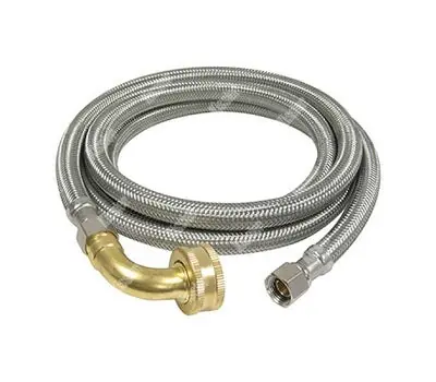 Kissler 88-2372 3/8 x 3/8 x 72 in. Compression Braided Stainless Steel Dishwasher Connector with Adapter