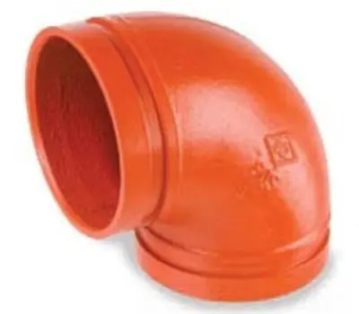 SMITH-COOPER 65ES3040 4 in. Grooved Orange Ductile Iron Short Radius Elbow