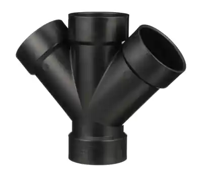 CHARLOTTE PIPE ABS006111200 4 in. Hub ABS Double 45-Degree Wye