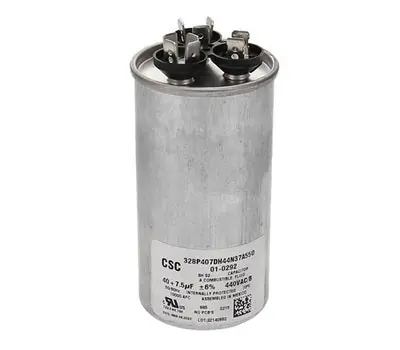 Nortek Global HVAC 01-0292 40+7.5 mF 440V Round Multi-Purpose Run Capacitor