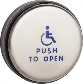 BEA INCORPORATED 10PBR1 Push Plate 6in Round Logo/Text