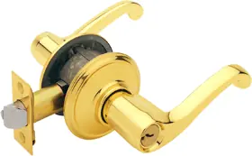 Schlage Lock F51A-FLA-605 Entry Flair Lever Grade 2 5-Pin C Keyway KA4 Triple Option Adjustable Backset