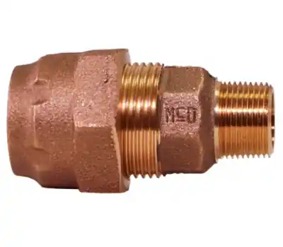 A Y MCDONALD 74754-11 3/4 in. Ranger Comp x 1 in. Female Brass Straight Service Fitting Reducing Adapter