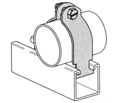 PHD Manufacturing S2007AEG 2 in. Galvanized 12 Gauge Carbon Steel Strut Pipe Clamp
