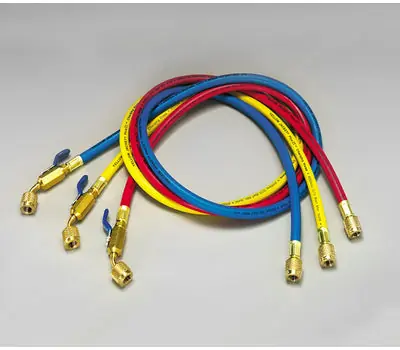 Ritchie Engineering 29060 Plus II 1/4 in. x 5 ft. Blue Charging Hose with Compact Ball Valve End