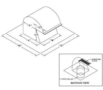 CROWN PRODUCTS 350 04 4 in. 28 gauge Galvanized Steel Roof Cap with Round Collar
