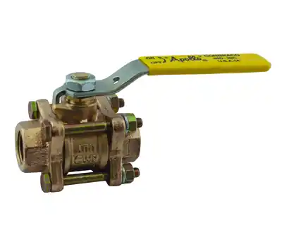 Apollo Valves 82-108-50 2 In. Female Bronze 3-Piece Full Port Ball Valve With Locking Handle