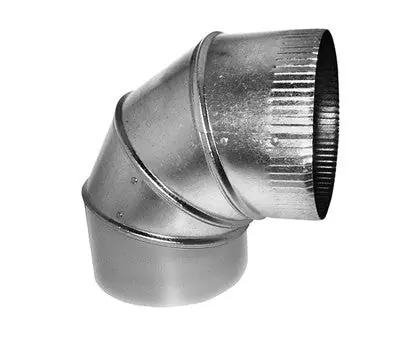 SOUTHWARK METAL 40058 8 in. Crimp x Straight Female 26 Gauge Aluminum 4-Piece 90-Degree Adjustable Elbow