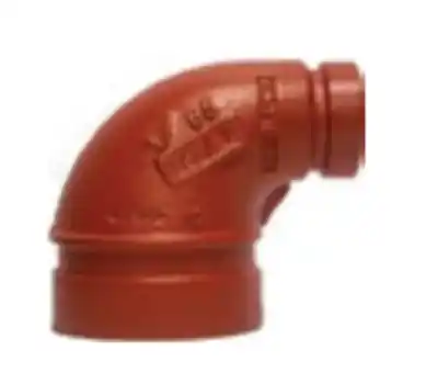 Victaulic FB05065P00 FireLock IGS 1-1/4 x 1 in. Grooved Orange Ductile Iron End of Run 90-Degree Reducing Elbow