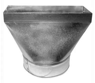SOUTHWARK METAL 10243127 3-1/4 x 12 x 7 in. Galvanized 30 Gauge Steel Straight Stack Boot