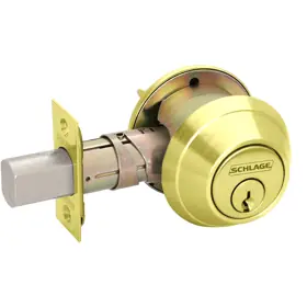 Schlage Lock B660-P6-605 12-296 KA4 C Deadbolt Single Cylinder Adjustable Backset